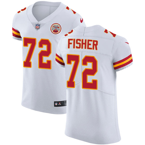 Nike Chiefs #72 Eric Fisher White Men's Stitched NFL Vapor Untouchable Elite Jersey - Click Image to Close